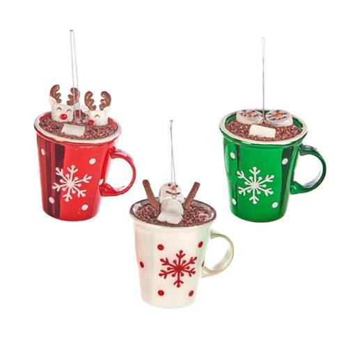 Goodwill Glass Xmas Mug Ornament Assorted 10cm